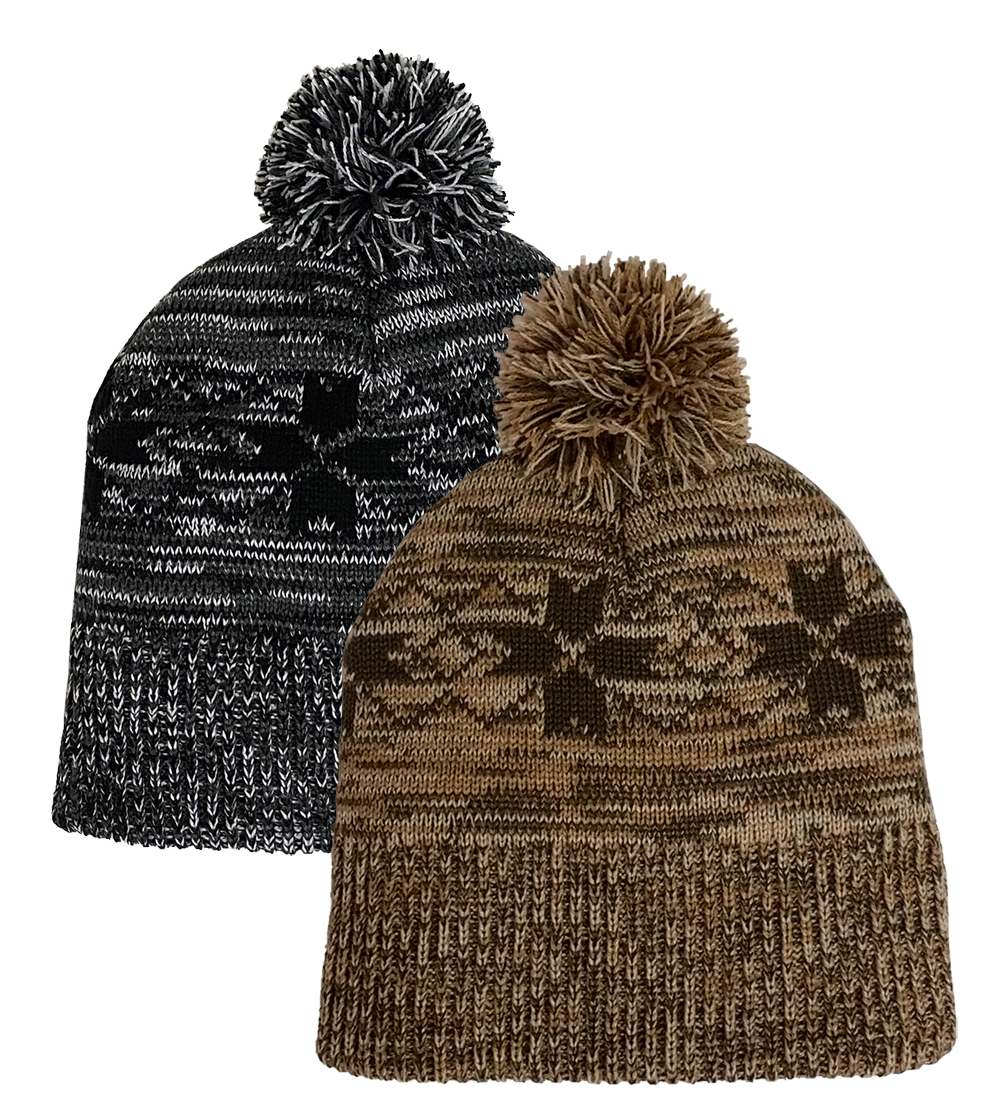 Snowflake Pattern Knit Beanie - Explore Winter Clearance